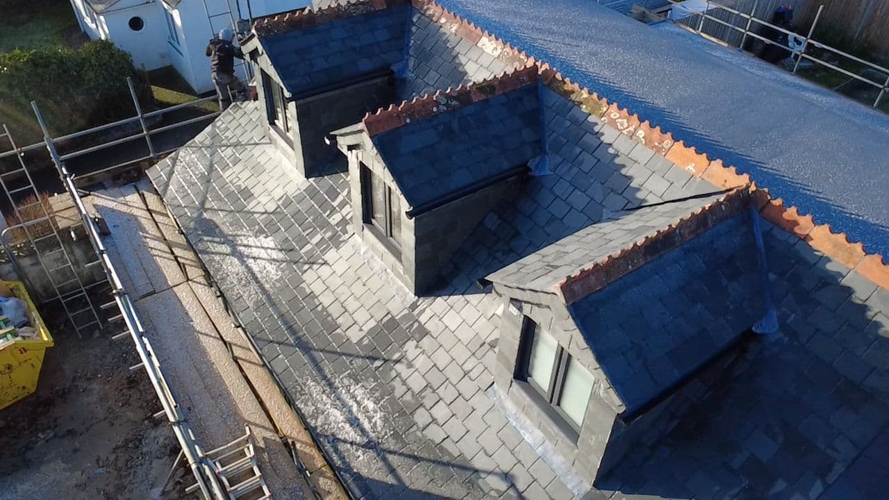 Completed flat roof installation on a Cornish stone building